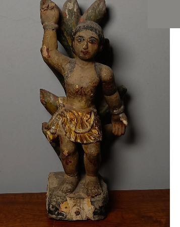 Polychrome carved devotional figure